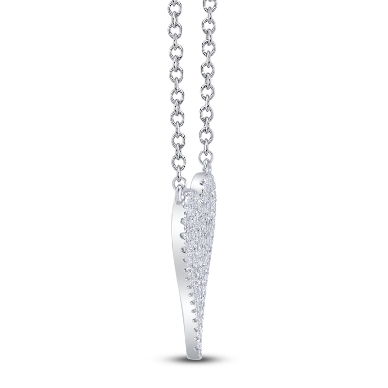 Main Image 3 of Shy Creation Diamond Heart Necklace 1/10 ct tw 14K White Gold 18" SC55006925