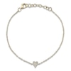 Thumbnail Image 1 of Shy Creation Diamond Heart Bracelet 1/20 ct tw 14K Yellow Gold 7" J-SC55007634