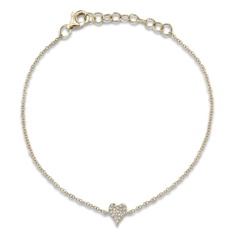 Main Image 1 of Shy Creation Diamond Heart Bracelet 1/20 ct tw 14K Yellow Gold 7" J-SC55007634