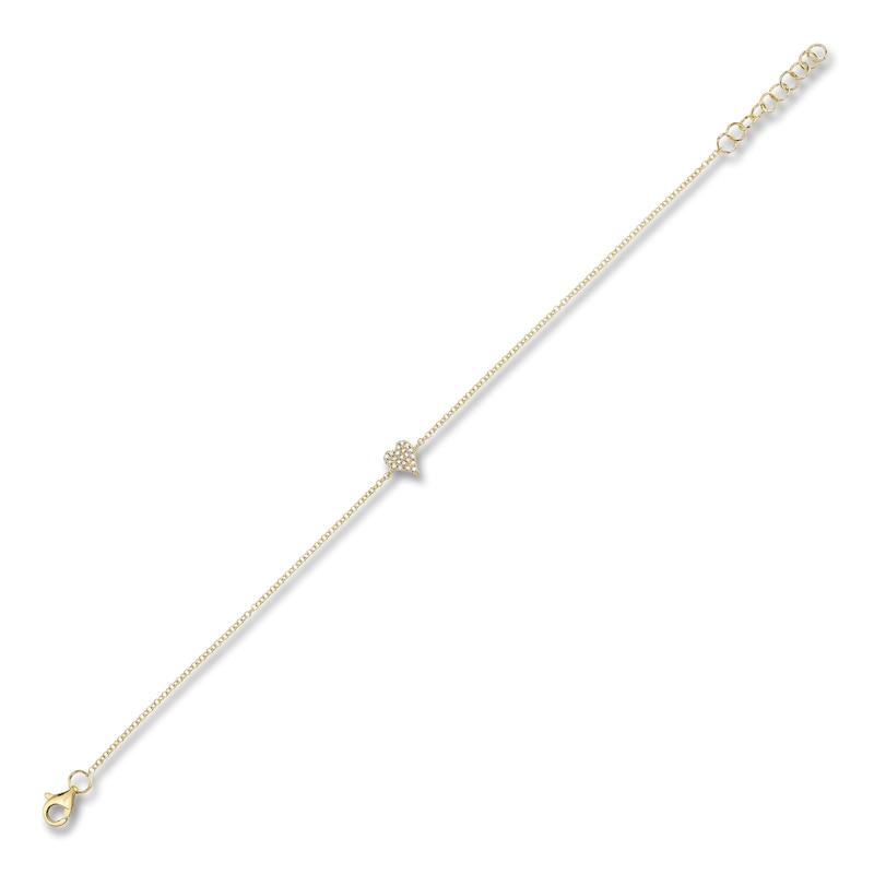 Main Image 2 of Shy Creation Diamond Heart Bracelet 1/20 ct tw 14K Yellow Gold 7" J-SC55007634
