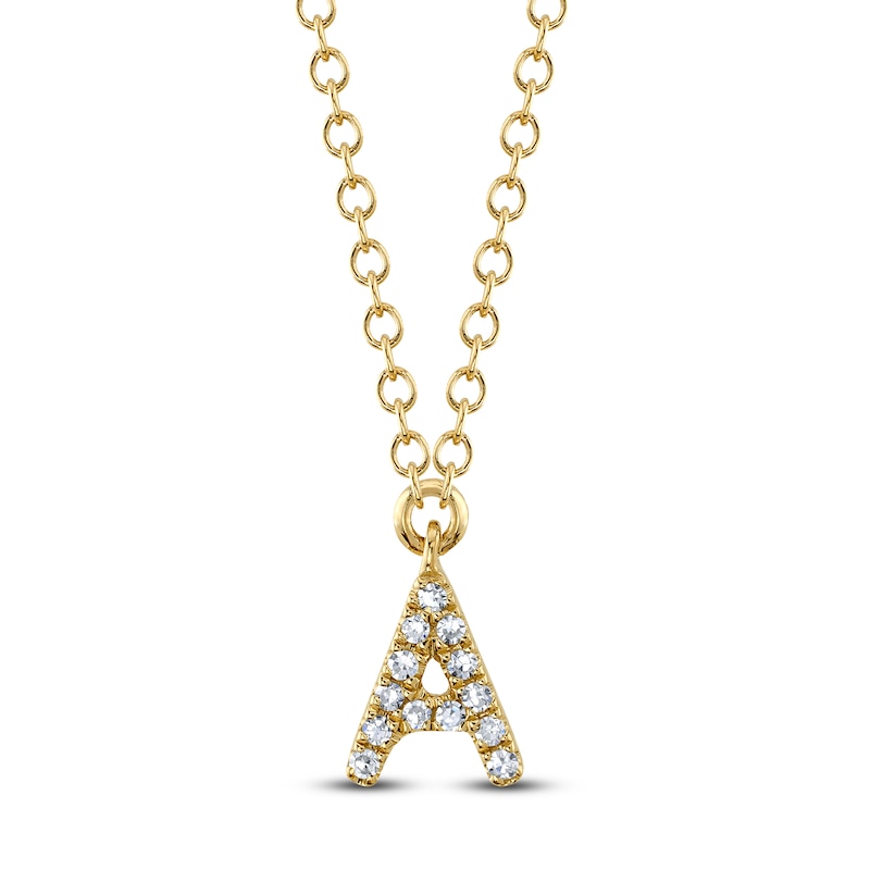 Main Image 1 of Shy Creation Diamond Accent Initial A Necklace 14K Yellow Gold 18" J-SC55007904-A