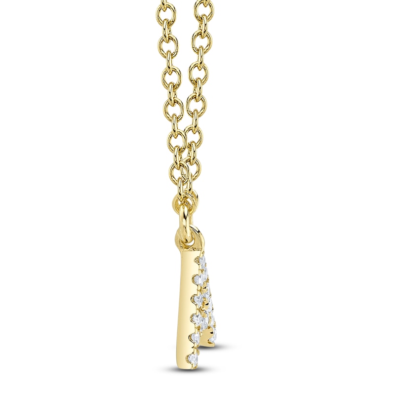 Main Image 2 of Shy Creation Diamond Accent Initial A Necklace 14K Yellow Gold 18" J-SC55007904-A