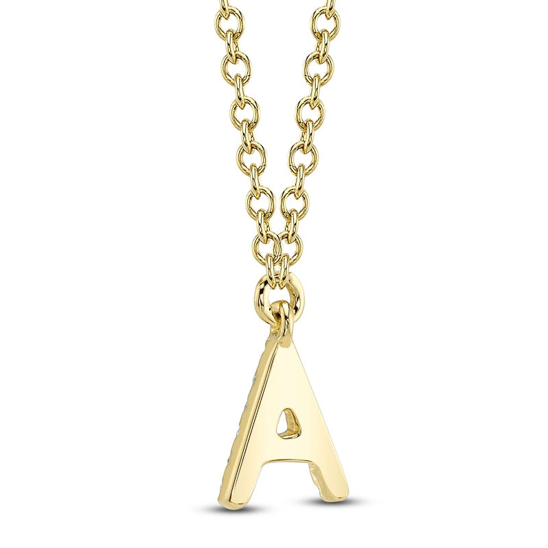 Main Image 3 of Shy Creation Diamond Accent Initial A Necklace 14K Yellow Gold 18" J-SC55007904-A