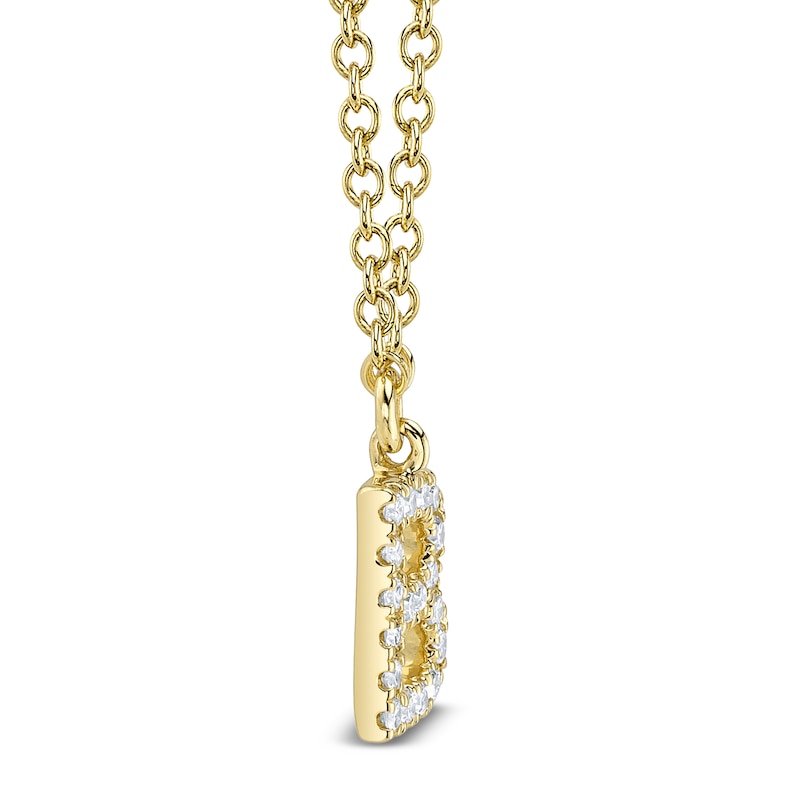 Main Image 2 of Shy Creation Diamond Initial B Necklace 1/20 ct tw 14K Yellow Gold 18" J-SC55007904-B