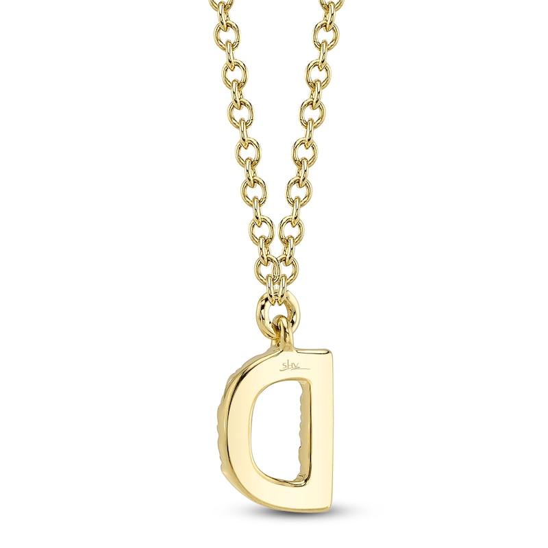 Main Image 3 of Shy Creation Diamond Initial D Necklace 1/20 ct tw 14K Yellow Gold 18" J-SC55007904-D