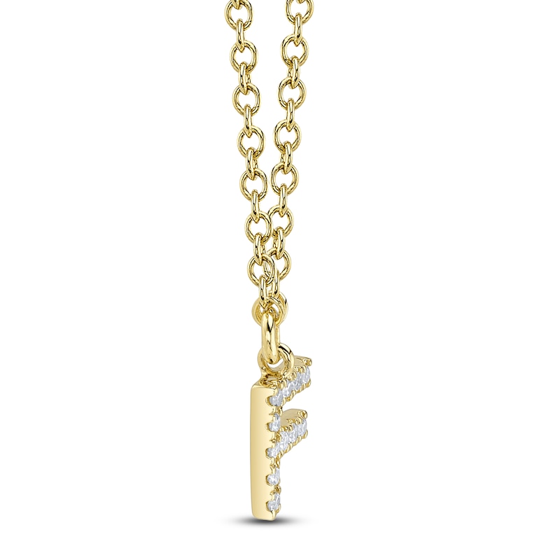Main Image 2 of Shy Creation Diamond Accent Initial F Necklace 14K Yellow Gold 18" J-SC55007904-F