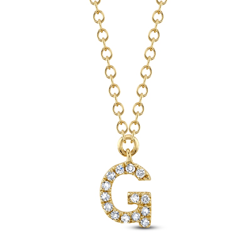 Main Image 1 of Shy Creation Diamond Initial G Necklace 1/20 ct tw 14K Yellow Gold 18" J-SC55007904-G