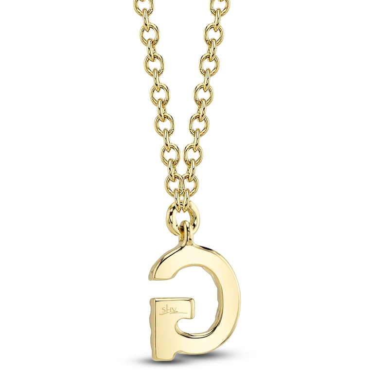 Main Image 3 of Shy Creation Diamond Initial G Necklace 1/20 ct tw 14K Yellow Gold 18" J-SC55007904-G