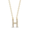 Thumbnail Image 1 of Shy Creation Diamond Initial H Necklace 1/20 ct tw 14K Yellow Gold 18" J-SC55007904-H