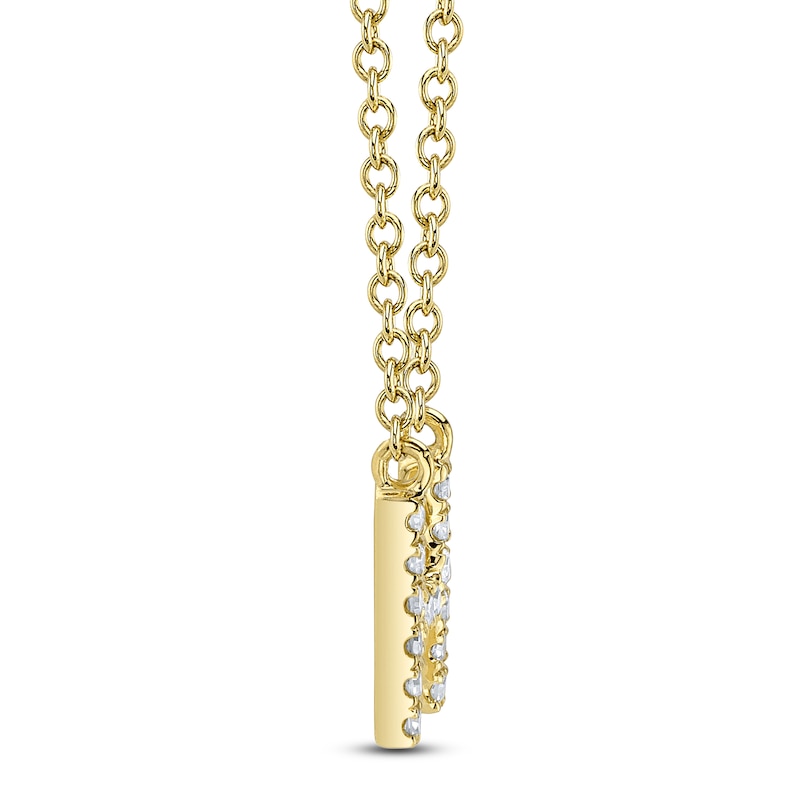 Main Image 2 of Shy Creation Diamond Initial H Necklace 1/20 ct tw 14K Yellow Gold 18" J-SC55007904-H
