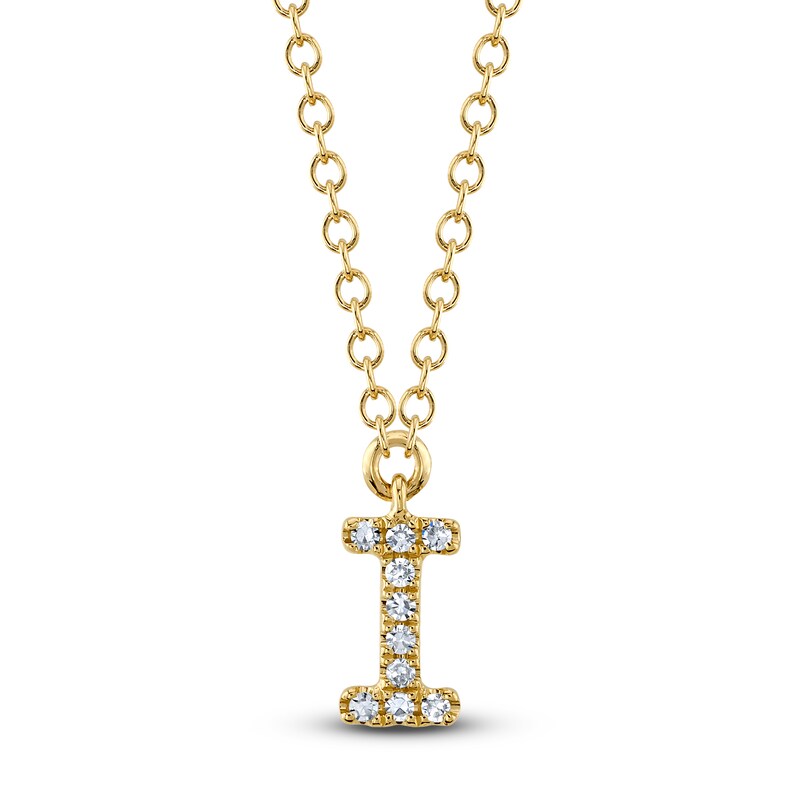 Main Image 1 of Shy Creation Diamond Accent Initial I Necklace 14K Yellow Gold 18" J-SC55007904-I