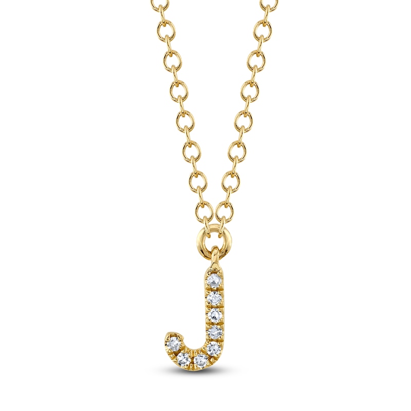 Main Image 1 of Shy Creation Diamond Accent Initial J Necklace 14K Yellow Gold 18" J-SC55007904-J
