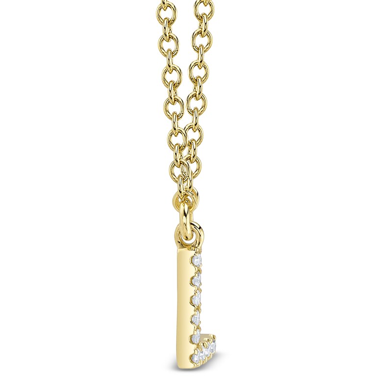 Main Image 2 of Shy Creation Diamond Accent Initial L Necklace 14K Yellow Gold 18" J-SC55007904-L