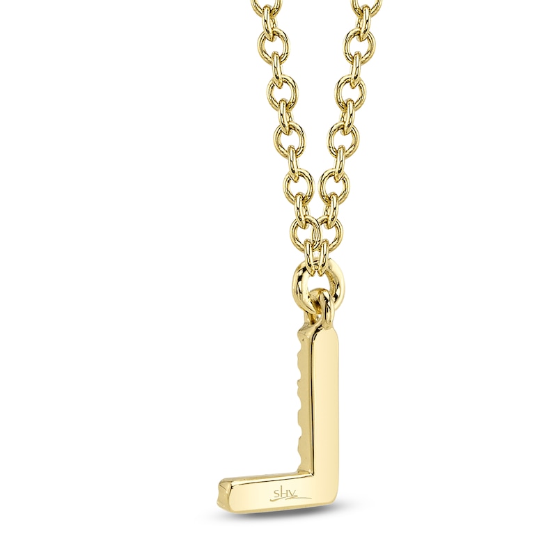 Main Image 3 of Shy Creation Diamond Accent Initial L Necklace 14K Yellow Gold 18" J-SC55007904-L