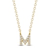 Thumbnail Image 1 of Shy Creation Diamond Initial M Necklace 1/20 ct tw 14K Yellow Gold 18" J-SC55007904-M