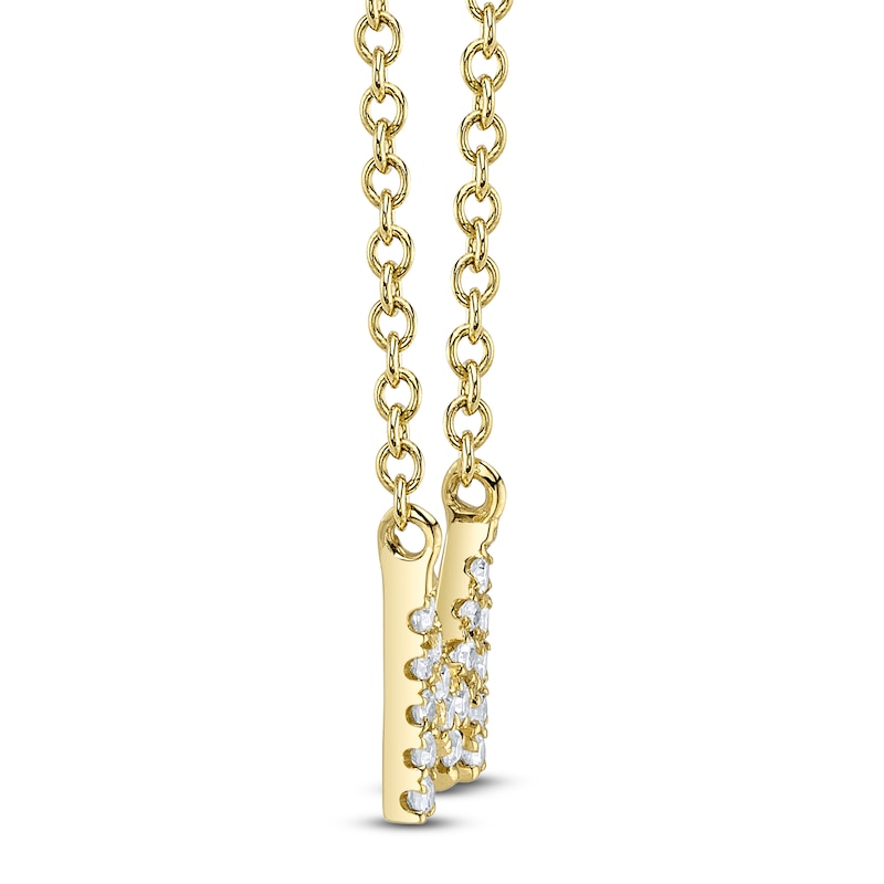 Main Image 2 of Shy Creation Diamond Initial M Necklace 1/20 ct tw 14K Yellow Gold 18" J-SC55007904-M