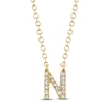 Thumbnail Image 1 of Shy Creation Diamond Initial N Necklace 1/20 ct tw 14K Yellow Gold 18" J-SC55007904-N