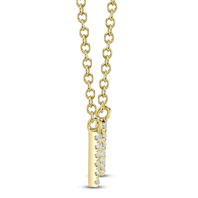 Main Image 2 of Shy Creation Diamond Initial N Necklace 1/20 ct tw 14K Yellow Gold 18" J-SC55007904-N