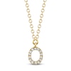 Thumbnail Image 1 of Shy Creation Diamond Initial O Necklace 1/20 ct tw 14K Yellow Gold 18" J-SC55007904-O