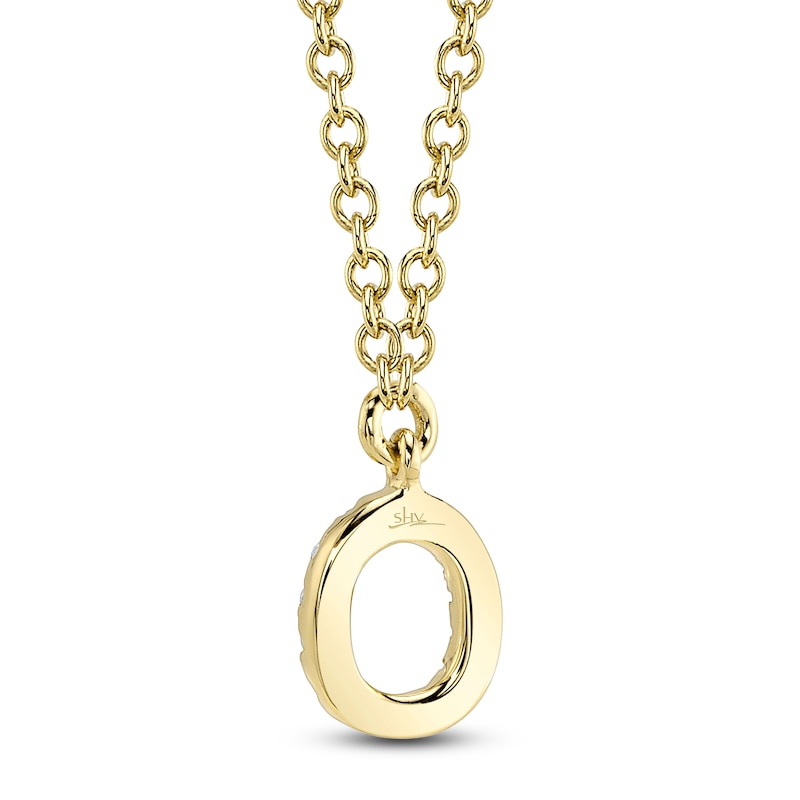Main Image 3 of Shy Creation Diamond Initial O Necklace 1/20 ct tw 14K Yellow Gold 18" J-SC55007904-O