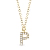 Thumbnail Image 1 of Shy Creation Diamond Accent Initial P Necklace 14K Yellow Gold 18" J-SC55007904-P