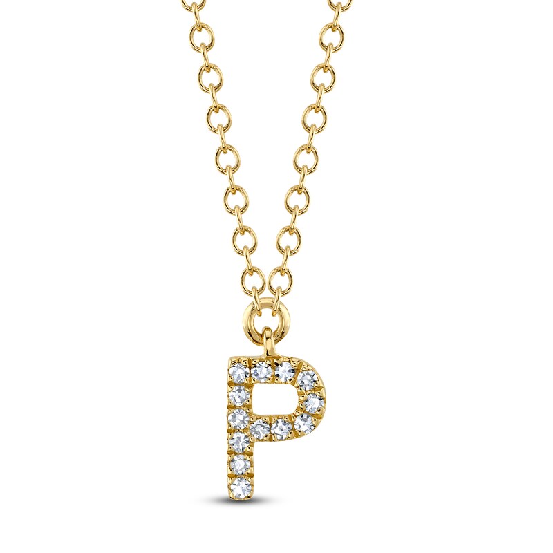 Main Image 1 of Shy Creation Diamond Accent Initial P Necklace 14K Yellow Gold 18" J-SC55007904-P