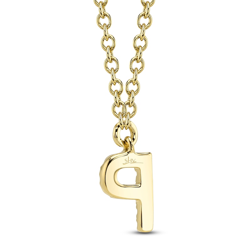 Main Image 3 of Shy Creation Diamond Accent Initial P Necklace 14K Yellow Gold 18" J-SC55007904-P