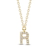 Thumbnail Image 1 of Shy Creation Diamond Initial R Necklace 1/20 ct tw 14K Yellow Gold 18" J-SC55007904-R