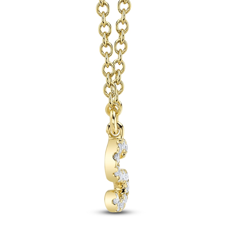 Main Image 2 of Shy Creation Diamond Initial S Necklace 1/20 ct tw 14K Yellow Gold 18" J-SC55007904-S