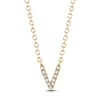 Thumbnail Image 1 of Shy Creation Diamond Accent Initial V Necklace 14K Yellow Gold 18" J-SC55007904-V