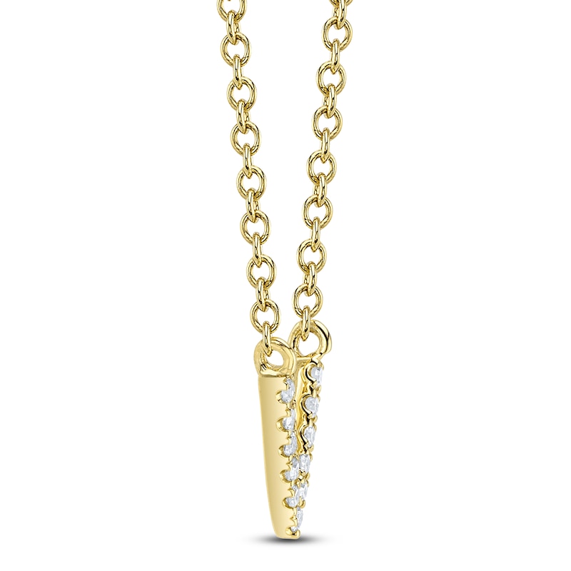 Main Image 2 of Shy Creation Diamond Accent Initial V Necklace 14K Yellow Gold 18" J-SC55007904-V
