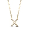 Thumbnail Image 1 of Shy Creation Diamond Accent Initial X Necklace 14K Yellow Gold 18" J-SC55007904-X
