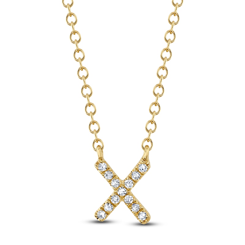 Main Image 1 of Shy Creation Diamond Accent Initial X Necklace 14K Yellow Gold 18" J-SC55007904-X