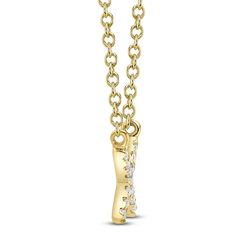 Main Image 2 of Shy Creation Diamond Accent Initial X Necklace 14K Yellow Gold 18" J-SC55007904-X