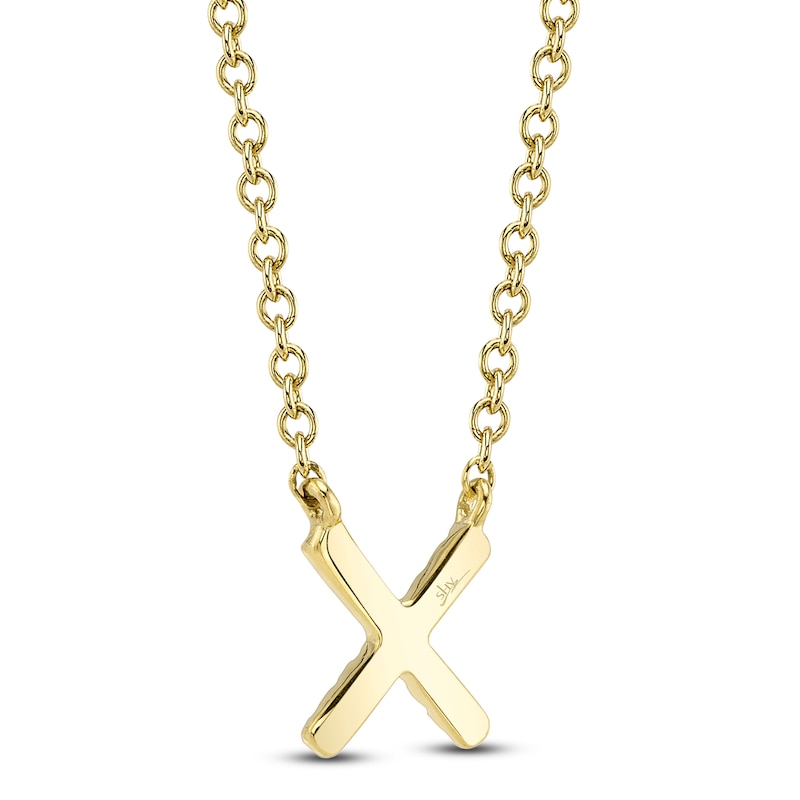 Main Image 3 of Shy Creation Diamond Accent Initial X Necklace 14K Yellow Gold 18" J-SC55007904-X