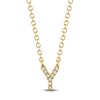 Thumbnail Image 1 of Shy Creation Diamond Accent Initial Y Necklace 14K Yellow Gold 18" J-SC55007904-Y