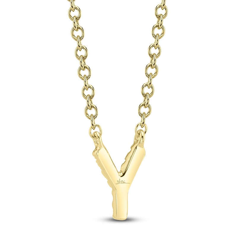 Main Image 2 of Shy Creation Diamond Accent Initial Y Necklace 14K Yellow Gold 18" J-SC55007904-Y