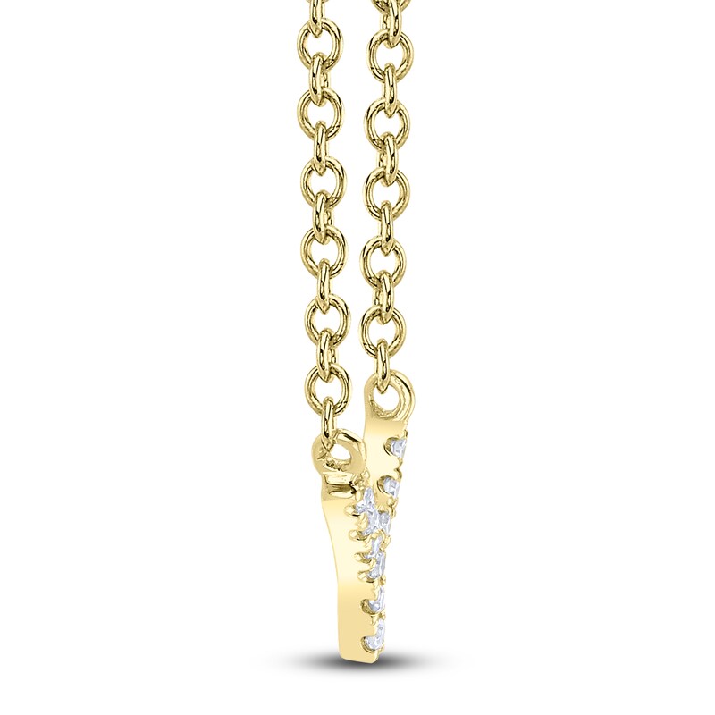 Main Image 3 of Shy Creation Diamond Accent Initial Y Necklace 14K Yellow Gold 18" J-SC55007904-Y