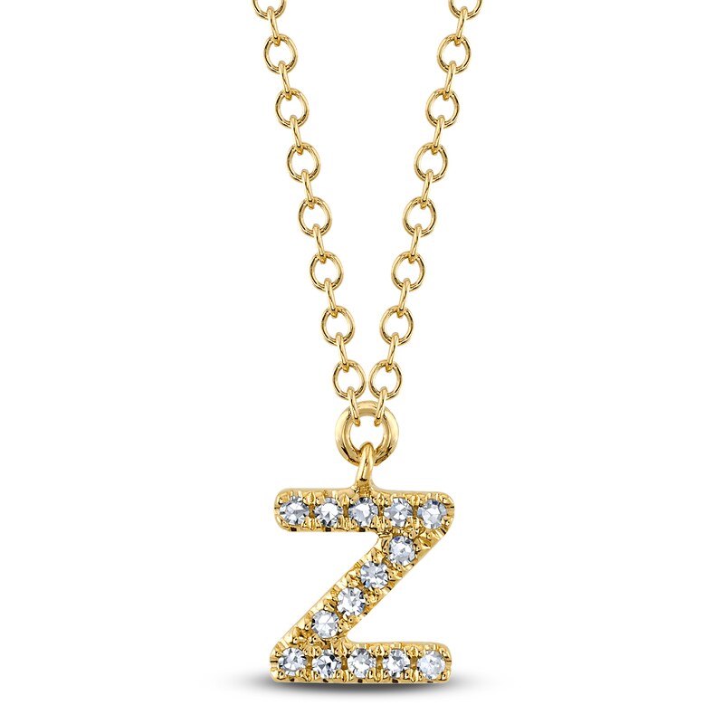 Main Image 1 of Shy Creation Diamond Accent Initial Z Necklace 14K Yellow Gold 18" J-SC55007904-Z