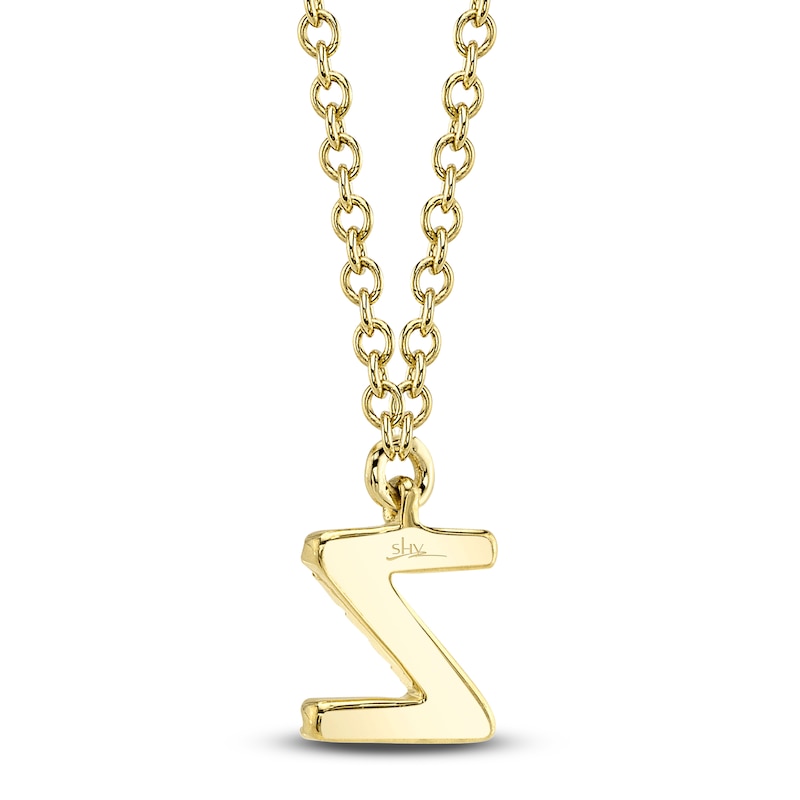 Main Image 3 of Shy Creation Diamond Accent Initial Z Necklace 14K Yellow Gold 18" J-SC55007904-Z