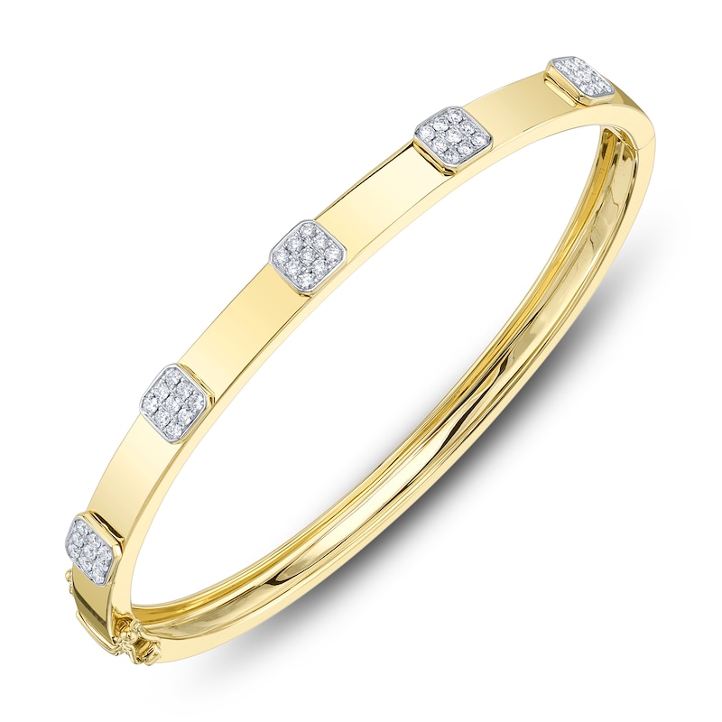 Main Image 1 of Shy Creation Multi-Diamond Bangle Bracelet 3/8 ct tw 14K Yellow Gold J-SC55009506ZS
