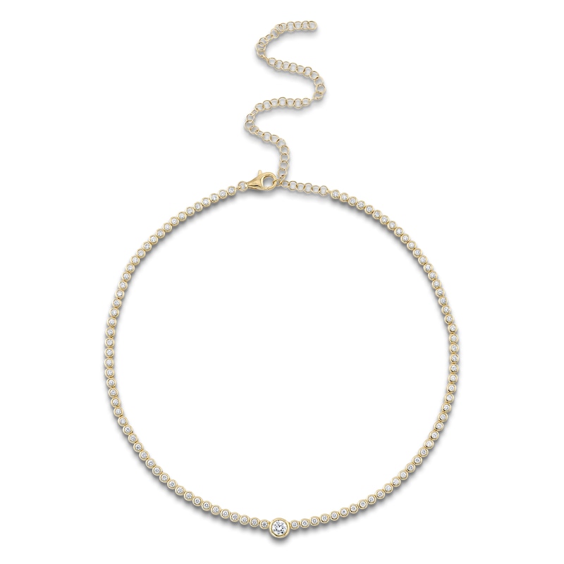 Main Image 1 of Shy Creation Diamond Bezel-Set Choker Necklace 2-3/4 ct tw 14K Yellow Gold 18" J-SC55024503