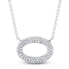 Thumbnail Image 1 of Shy Creation Diamond Sideways Oval Necklace 1/5 ct tw 14K White Gold 18" J-SC55024586