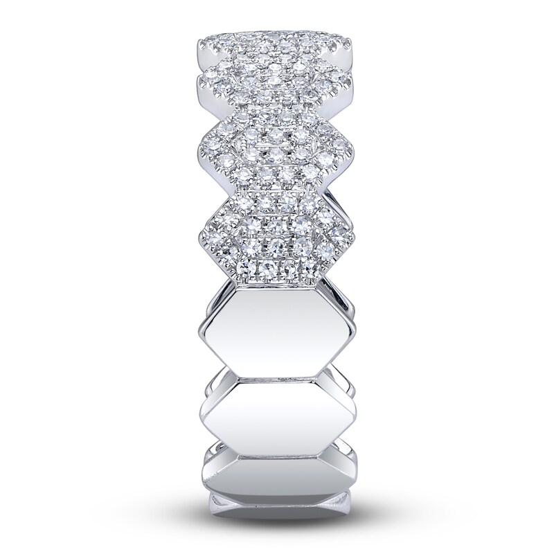 Main Image 2 of Shy Creation Multi-Diamond Hexagon Ring 1/3 ct tw 14K White Gold SC55024855V2Z7