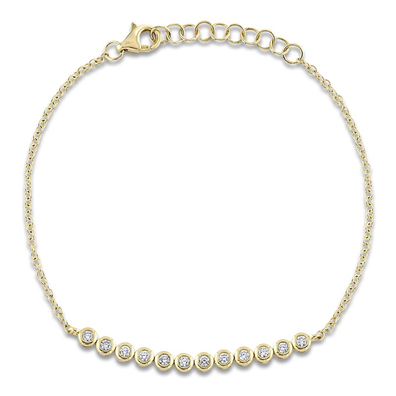 Main Image 1 of Shy Creation Diamond Bezel-Set Bracelet 1/4 ct tw 14K Yellow Gold 7&quot; J-SC55024917