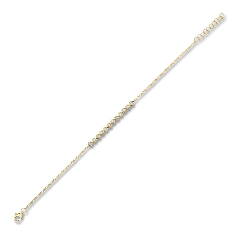 Main Image 2 of Shy Creation Diamond Bezel-Set Bracelet 1/4 ct tw 14K Yellow Gold 7&quot; J-SC55024917