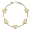 Thumbnail Image 1 of Shy Creation Diamond Beaded Heart Bracelet 1/10 ct tw 14K Yellow Gold 7" J-SC55025484