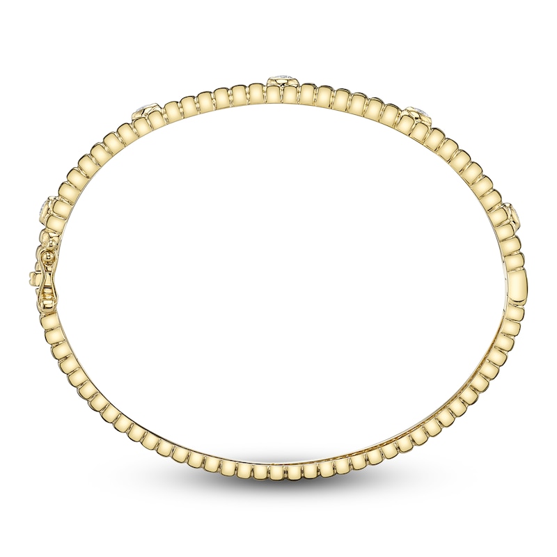 Main Image 2 of Shy Creation Diamond Ribbed Bangle 1/3 ct tw 14K Yellow Gold J-SC55026033ZS