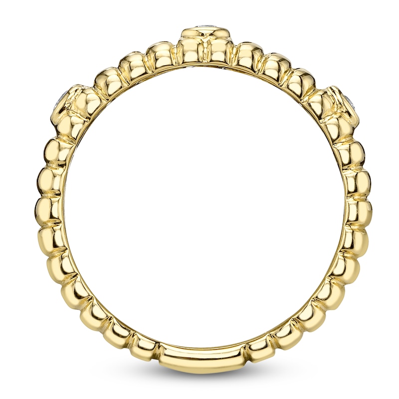 Main Image 3 of Shy Creation Diamond Ribbed Ring 1/15 ct tw 14K Yellow Gold SC55026036Z7