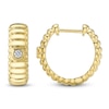 Thumbnail Image 1 of Shy Creation Diamond Ribbed Hoop Earrings 1/20 ct tw 14K Yellow Gold J-SC55026039D0.60